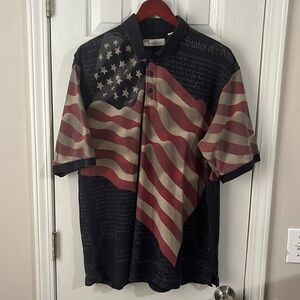 American Summer Clothing Co. Flag Patriot Polo Shirt - XL.